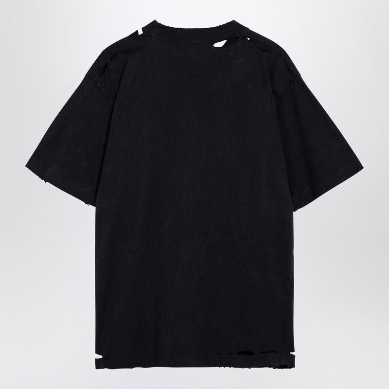 BALENCIAGA ビッグシルエット地球Tシャツ - ウォッシュドブラック