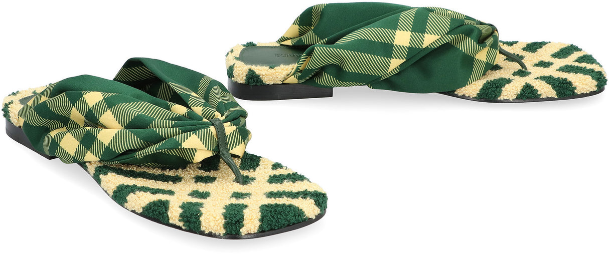 BURBERRY Check Pattern Slide Sandals