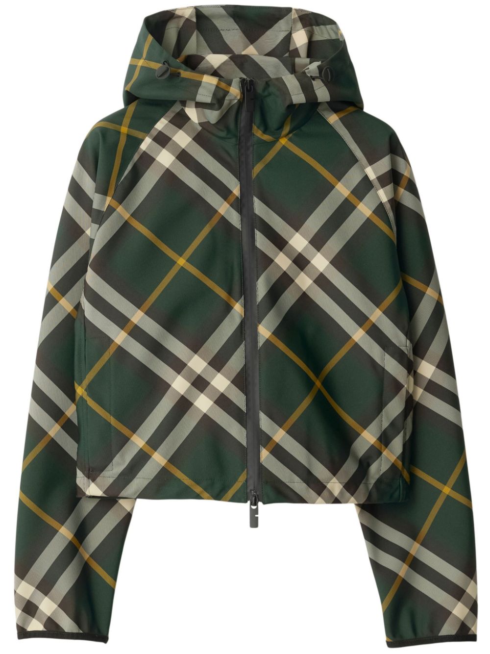 BURBERRY Equestrian Knight Motif Check Hooded Jacket for Women