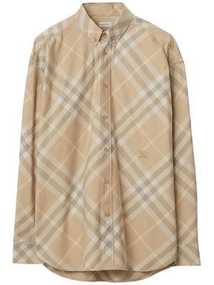 Men's Neutral Cotton Shirt for SS24 by Burberry