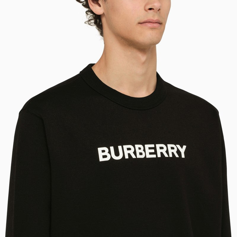 BURBERRY ブラックコットンクルーネックスウェットシャツ（男性用）