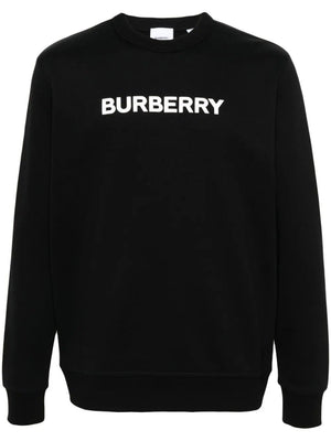 BURBERRY ブラックコットンクルーネックスウェットシャツ（男性用）