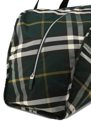 BURBERRY SS24用大型シールドメンズダッフルハンドバッグ（グリーン）