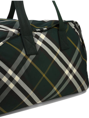 BURBERRY SS24用大型シールドメンズダッフルハンドバッグ（グリーン）