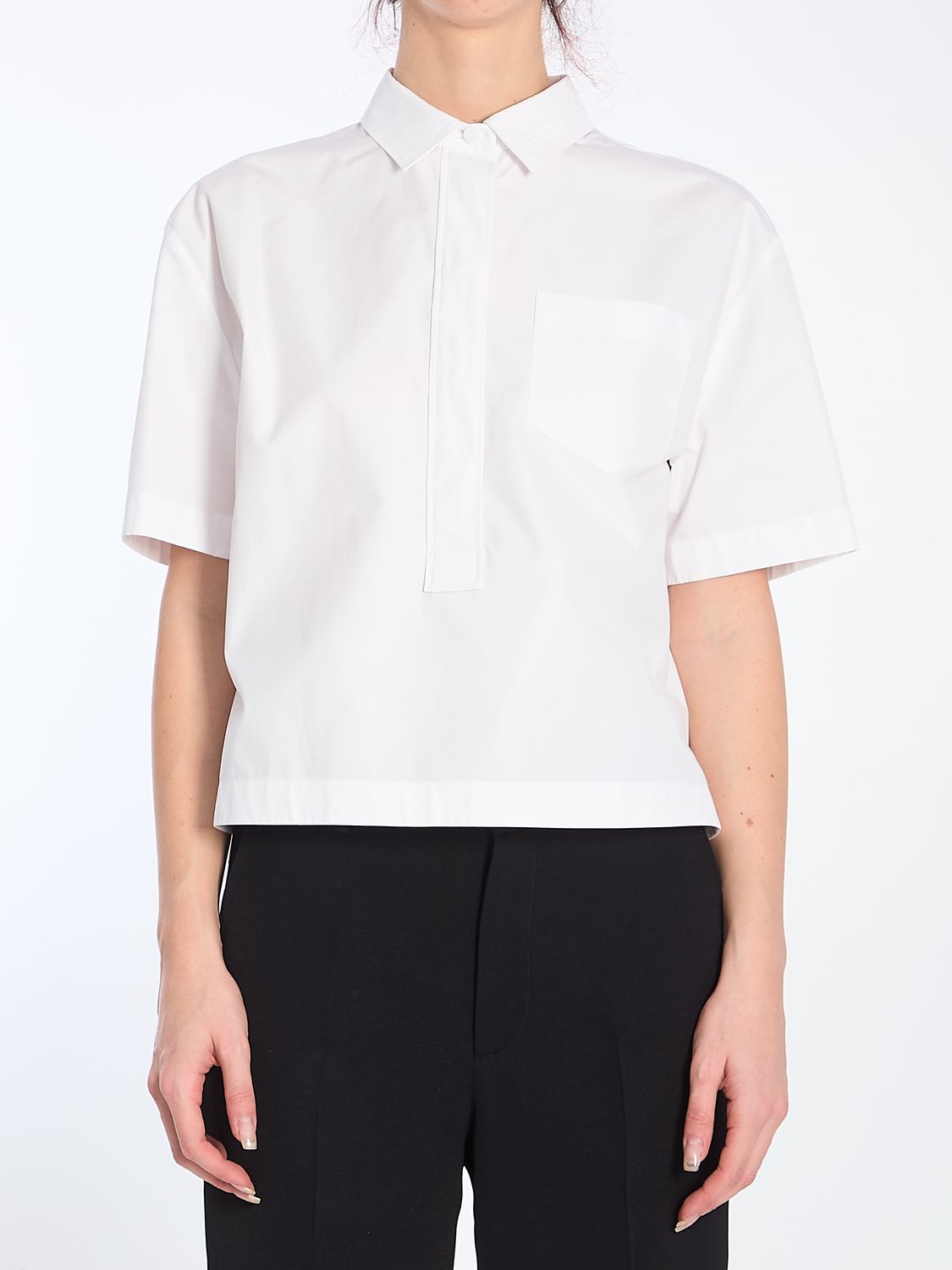 GUCCI Women's Cotton Poplin Mini Shirt with Back Slit