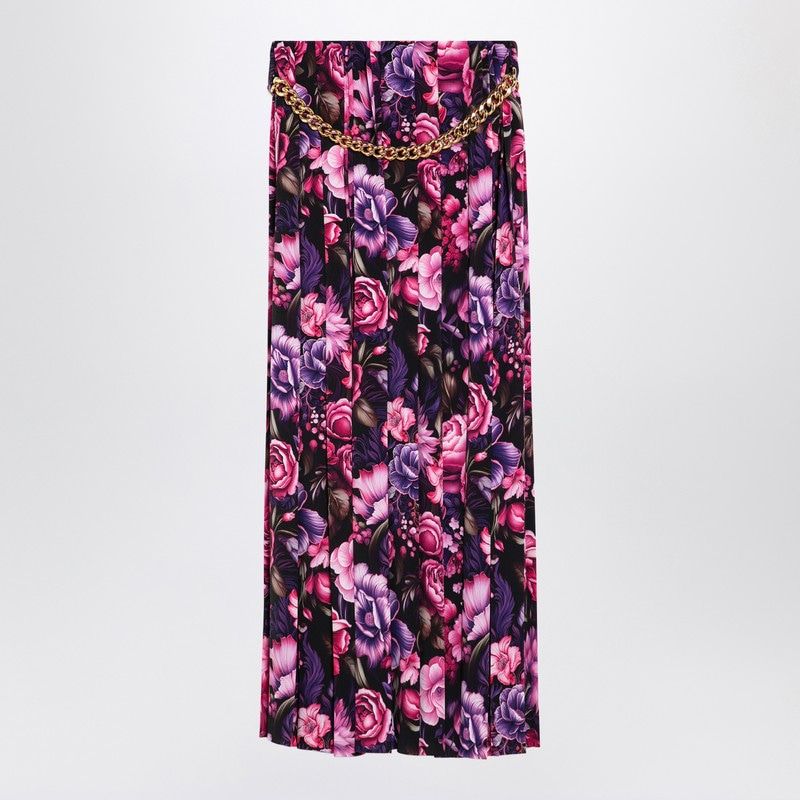 BALENCIAGA Long Pleated Floral Skirt for Women