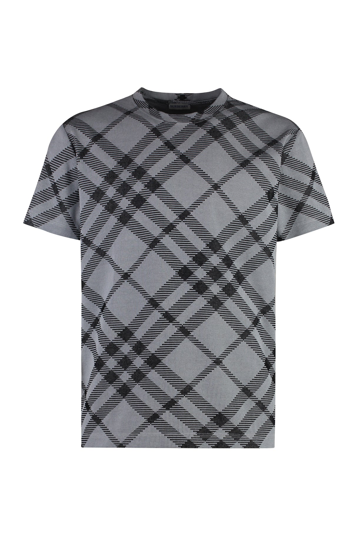 BURBERRY グレーチェッククルーネックTシャツ