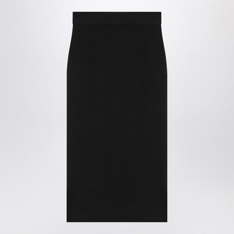 SAINT LAURENT High-Waisted Black Wool Pencil Midi Skirt