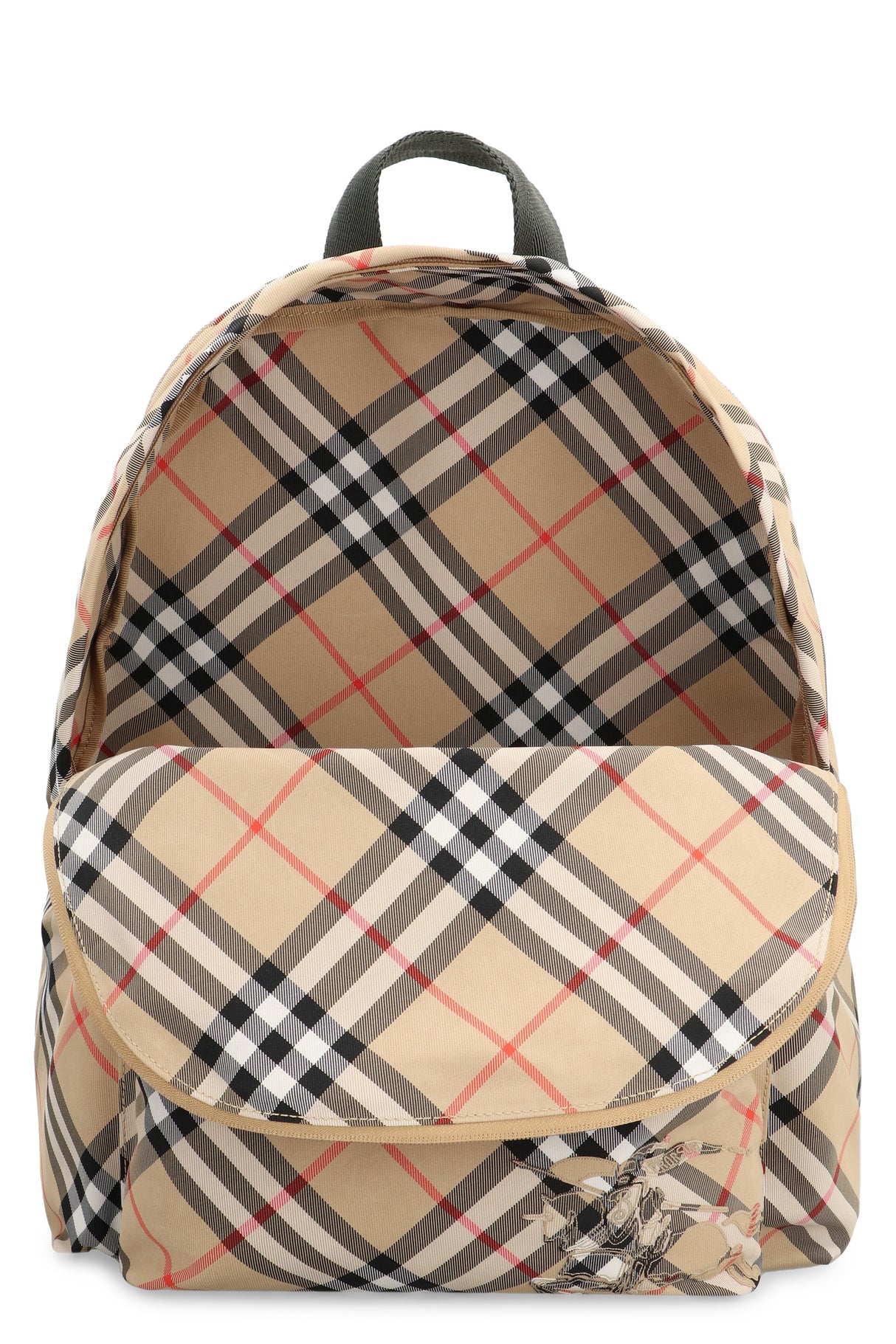 BURBERRY おしゃれなプリントナイロンバックパック 35x41x14 cm