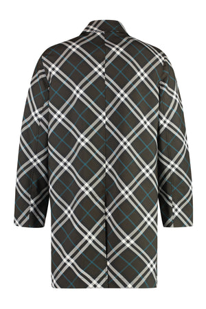 BURBERRY Men's Gabardine Car Jacket with Check Motif