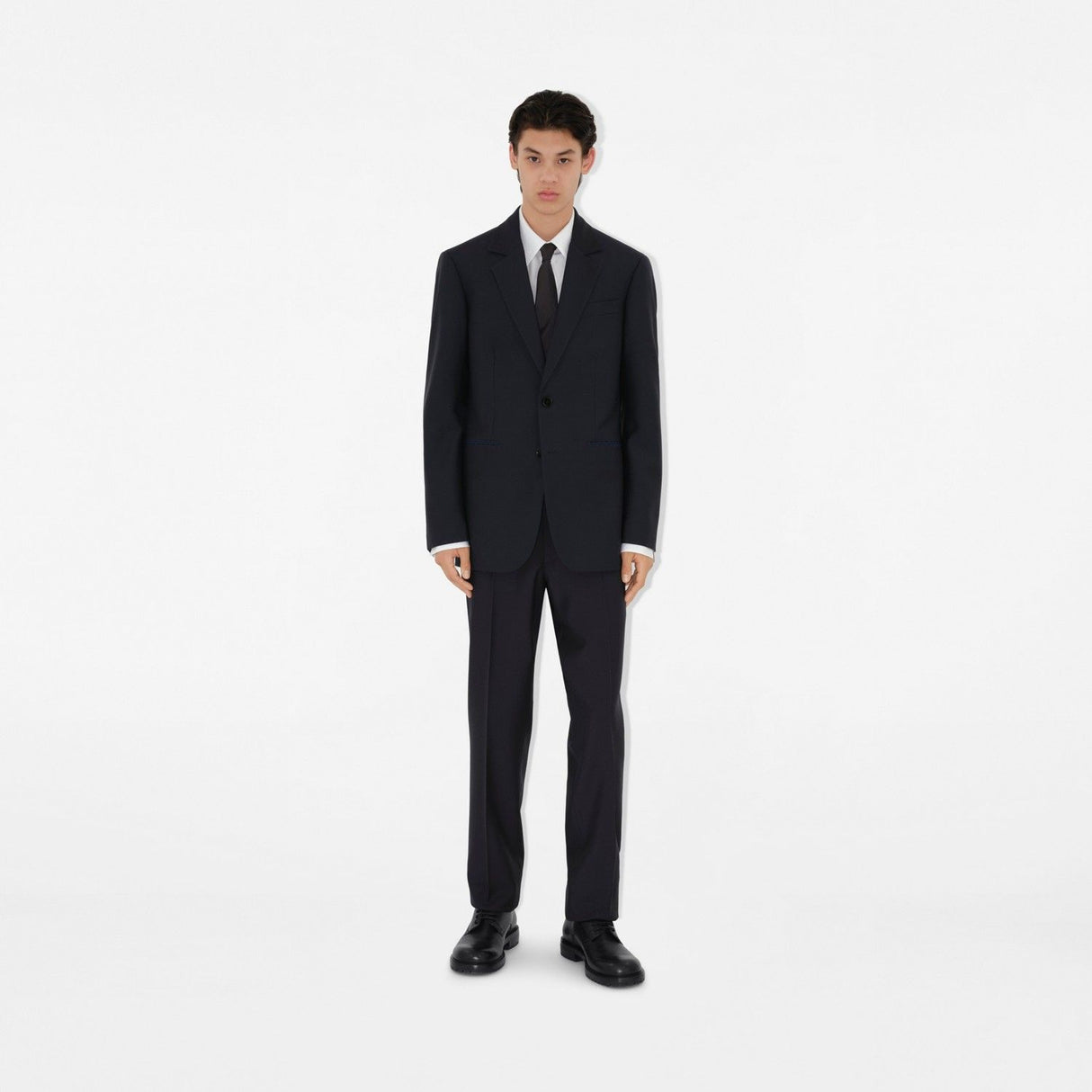 BURBERRY Men's Tailored Slim Fit Jacket - Dark Navy Wool Twill