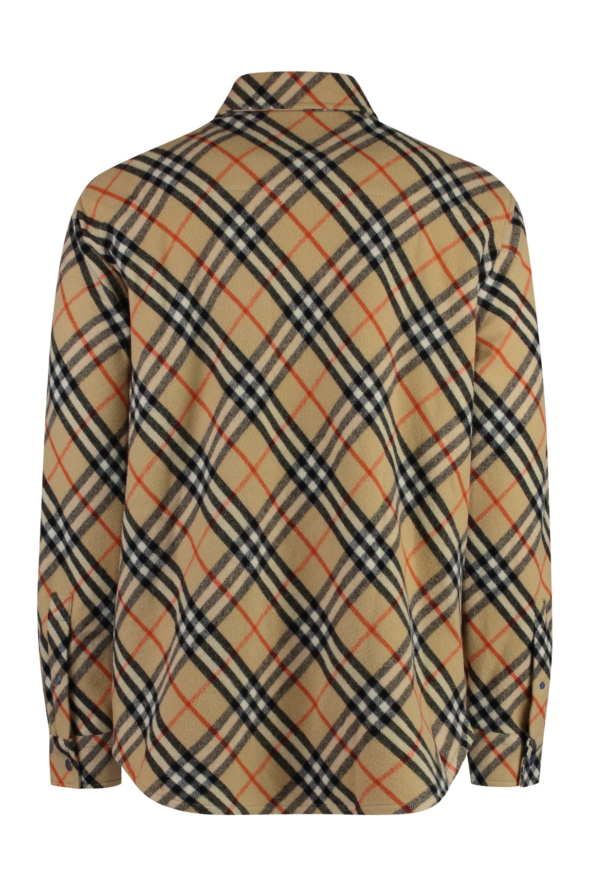 BURBERRY Wool Overshirt with Check Motif