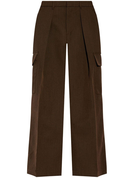 BURBERRY Chic Brown Wool Straight-Leg Cargo Pants for Women