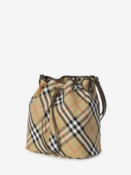 BURBERRY クラシックチェック コットンバケットバッグ 28x29x20cm