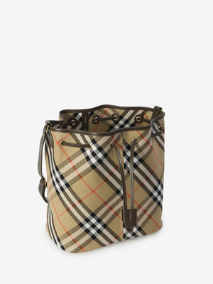 BURBERRY クラシックチェック コットンバケットバッグ 28x29x20cm