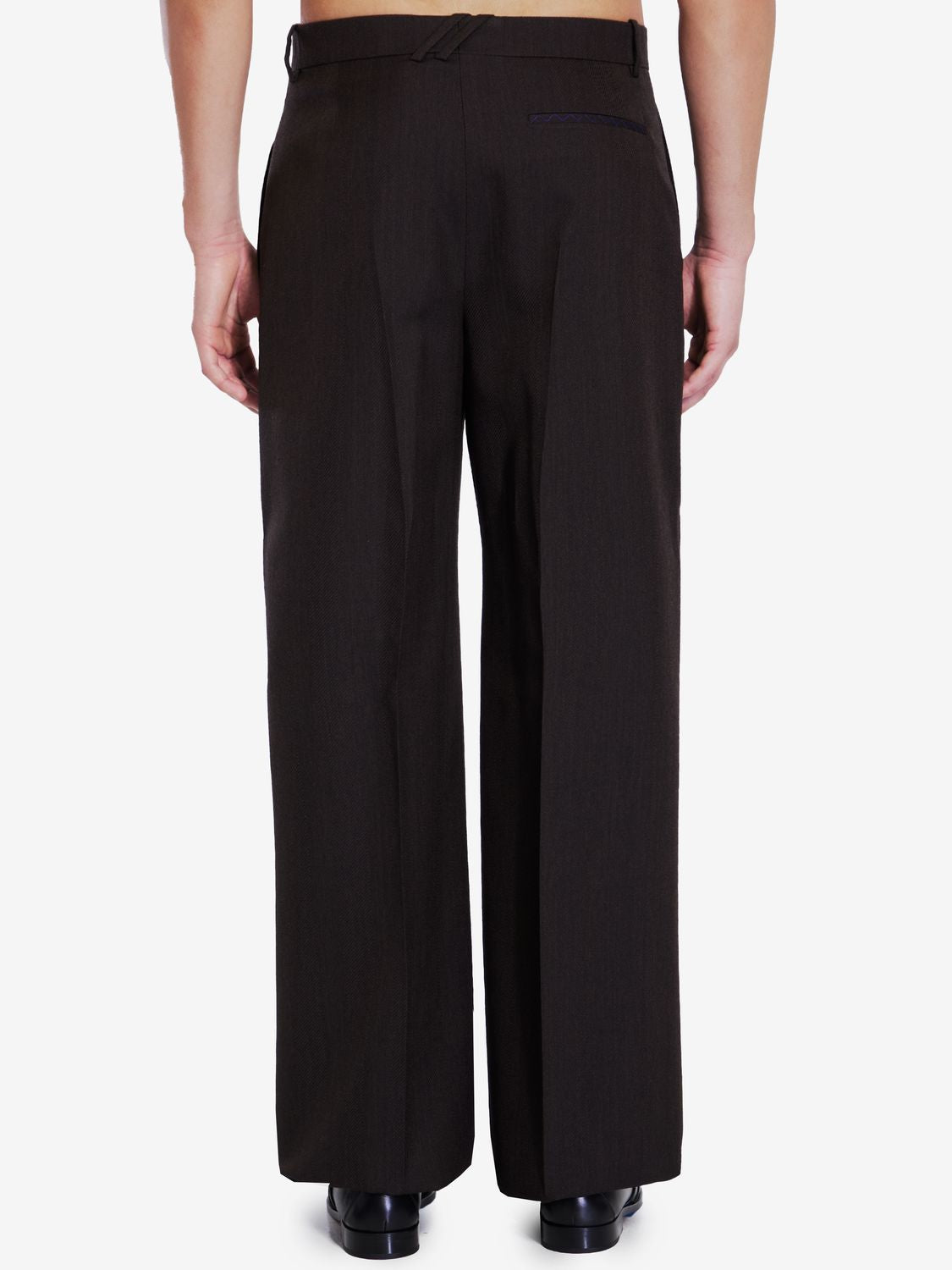 BURBERRY Large Fit Pleated Wool Trousers