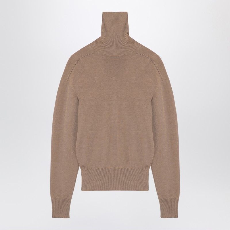 BURBERRY Elegant Beige Wool Turtleneck Sweater