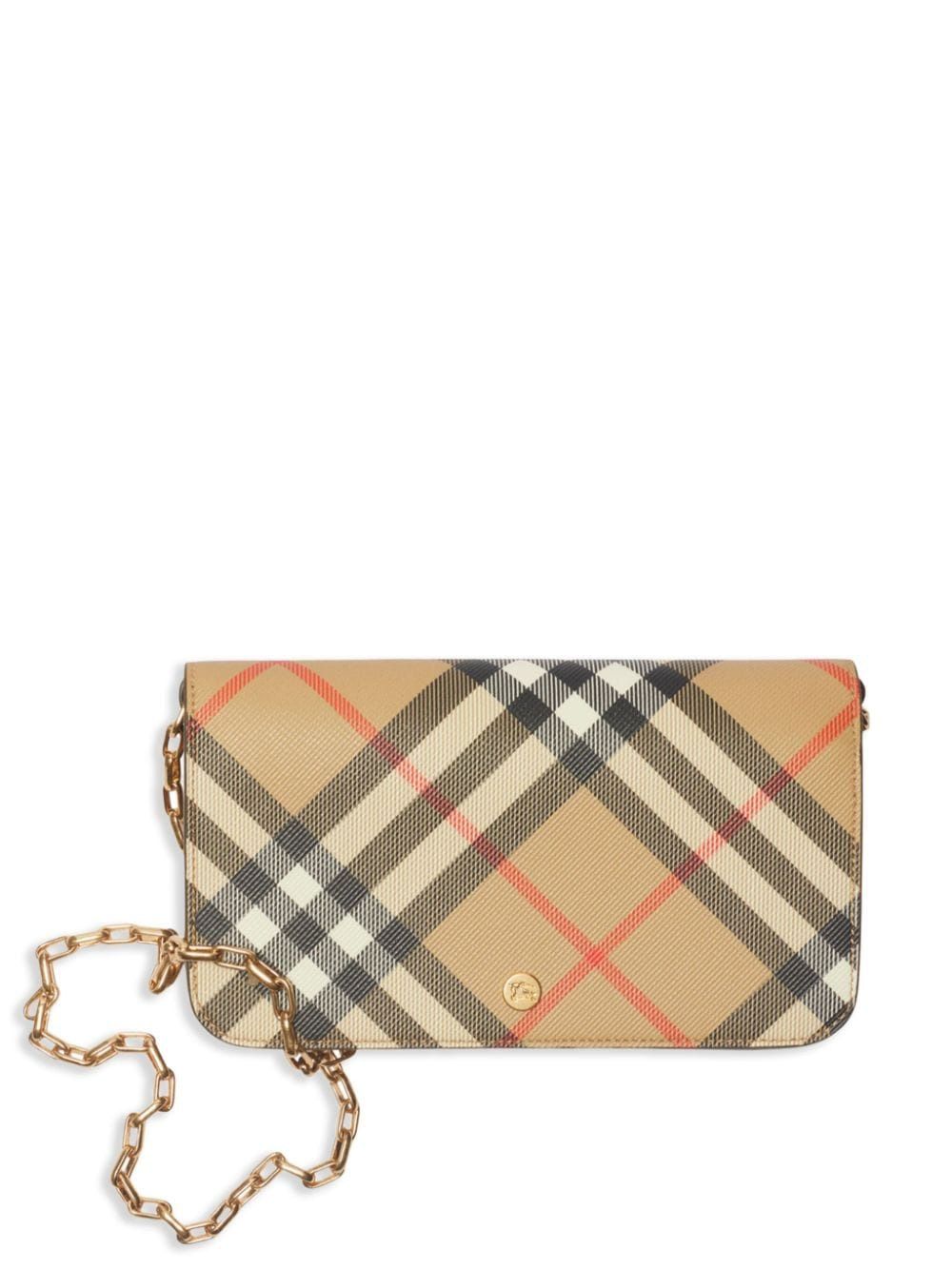 BURBERRY シックチェックのチェーン付きミニ財布