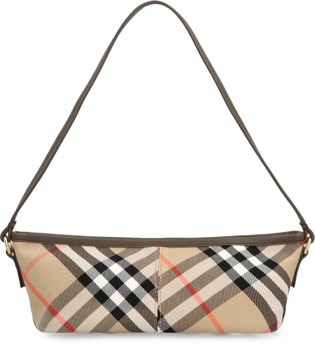 BURBERRY Mini Check Motif Leather Shoulder Handbag