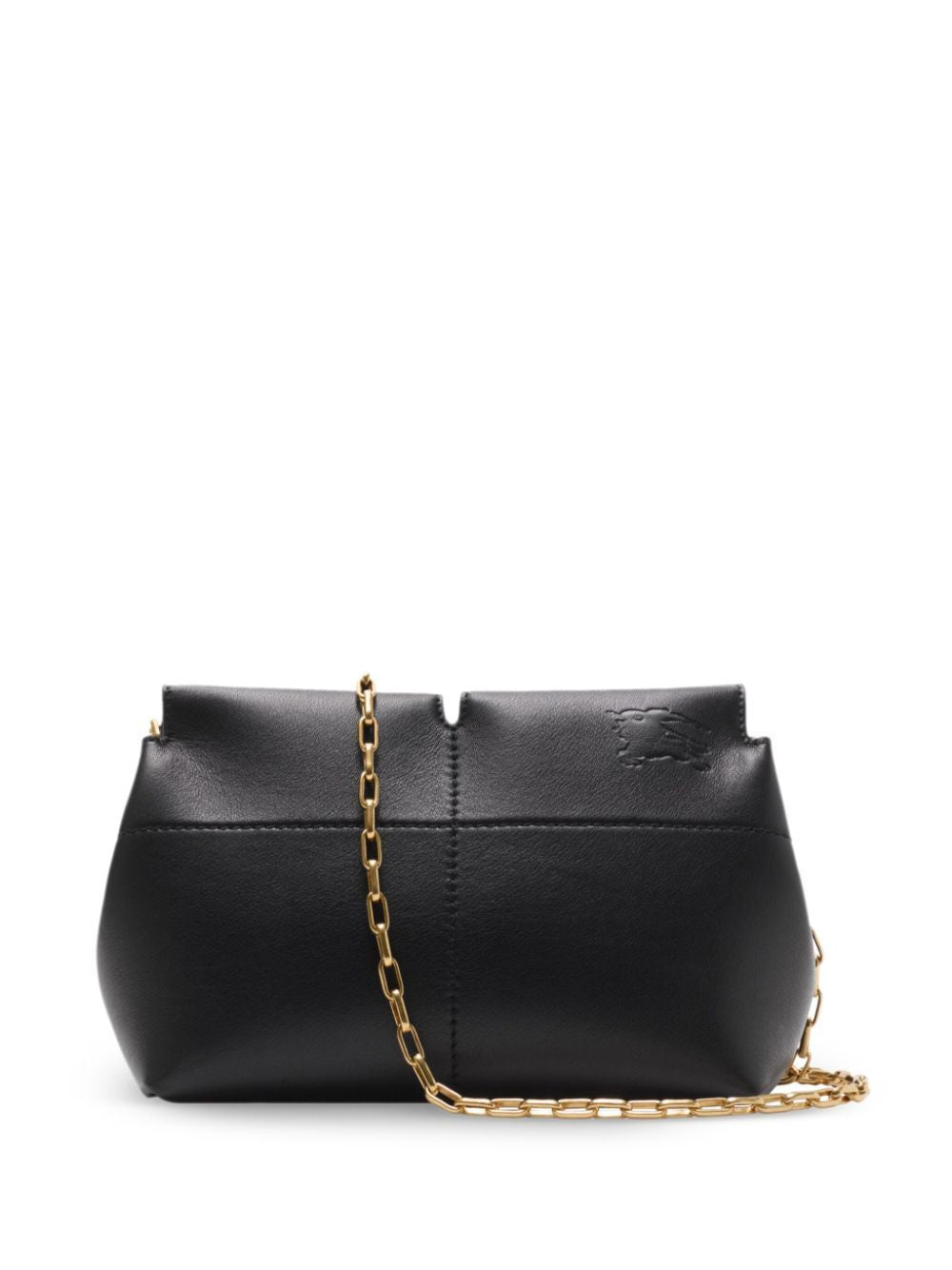 BURBERRY Mini Elegant Chain Clutch Handbag in Black Leather