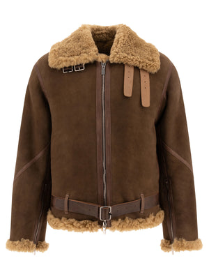 BURBERRY Shearling Aviator Jacket - Relaxed Fit