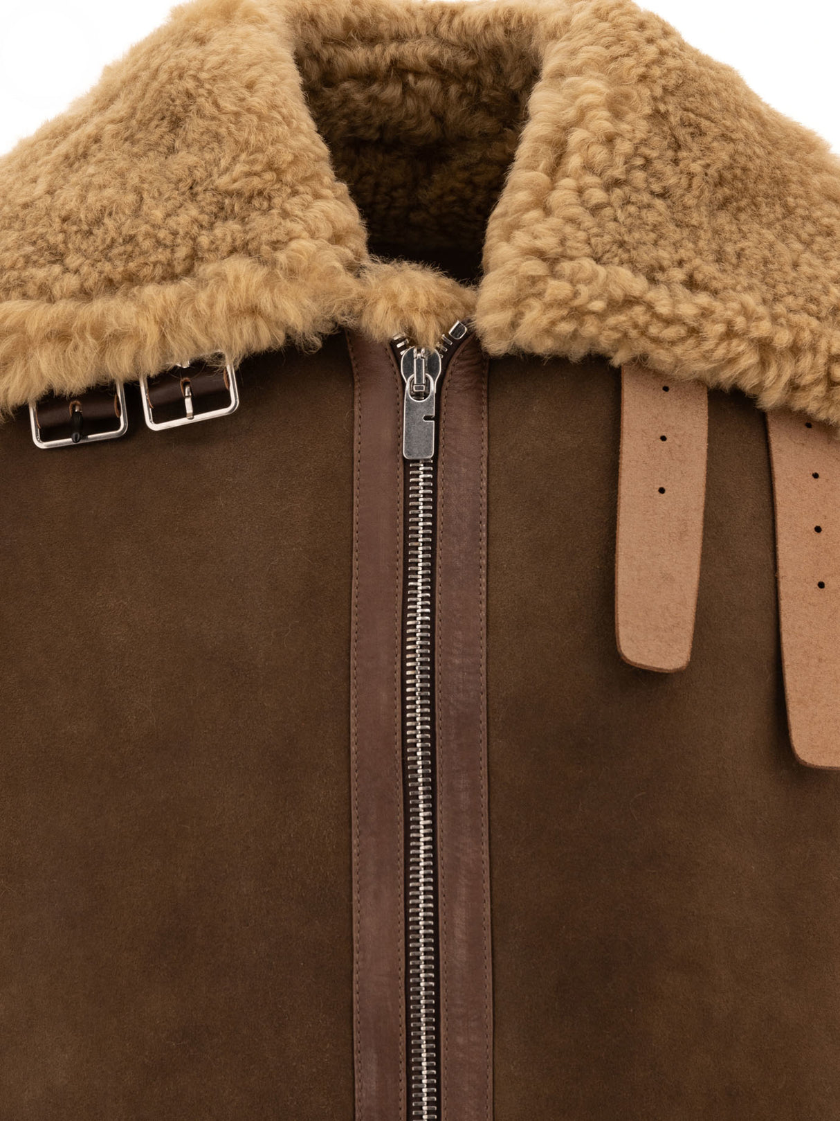 BURBERRY Shearling Aviator Jacket - Relaxed Fit