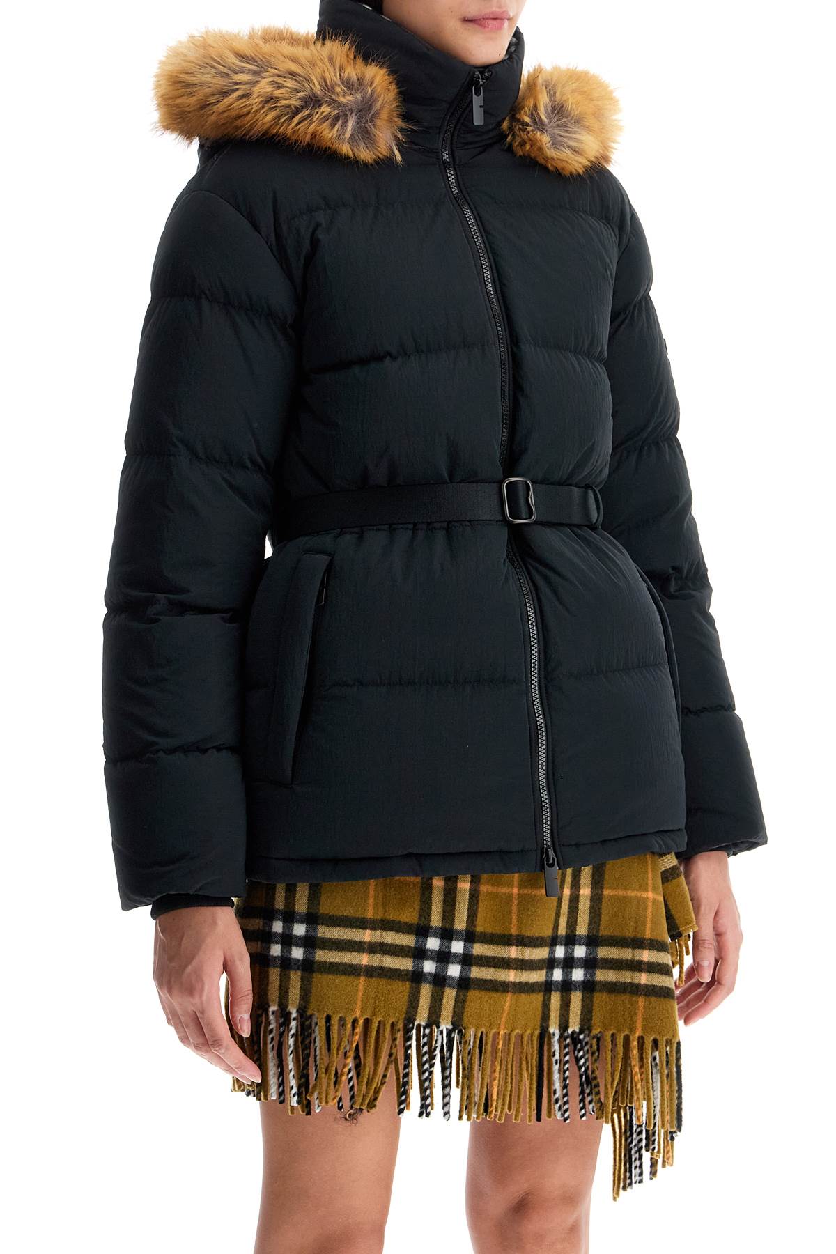 BURBERRY Mini Down Jacket with Removable Hood