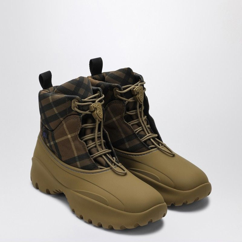 BURBERRY Trek Ankle Boot with Check Pattern