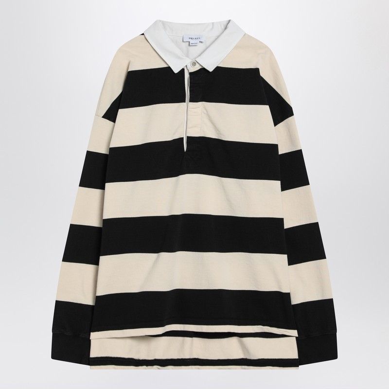 ALEXANDER MCQUEEN Striped Long Sleeve Polo Shirt