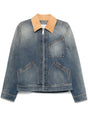 ALEXANDER MCQUEEN Denim Jacket with Suede Collar - SS25 Men's Collection