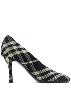 BURBERRY Chic Check Pumps with Rounded Toe - 8.5cm Heel Height