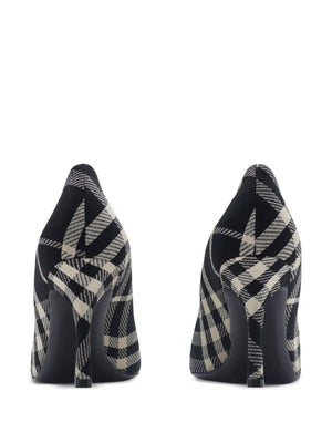 BURBERRY Chic Check Pumps with Rounded Toe - 8.5cm Heel Height