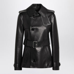 BURBERRY Mini Short Leather Jacket with Studs