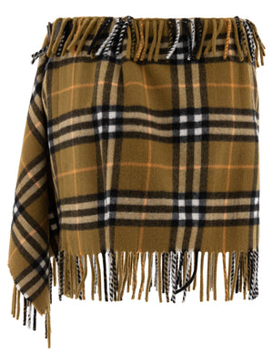 BURBERRY クラシックウールカシミヤラップスカート