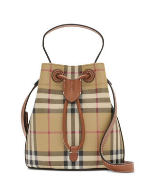 BURBERRY Mini Drawstring Bucket Handbag