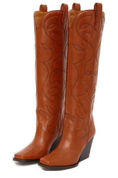 STELLA MCCARTNEY Stylish Cowboy Boots with Squared Heel - 8cm Heel Height