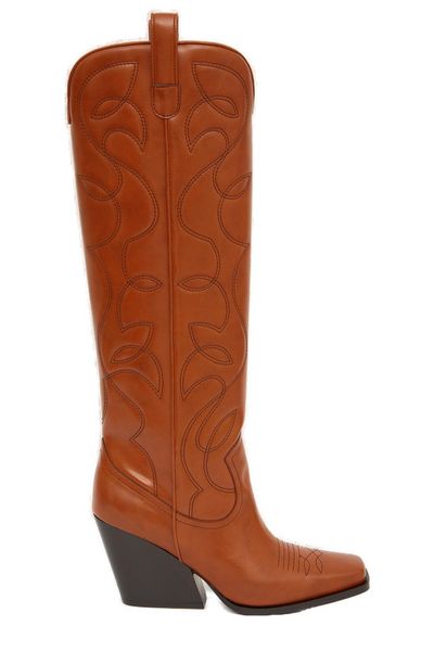 STELLA MCCARTNEY Stylish Cowboy Boots with Squared Heel - 8cm Heel Height