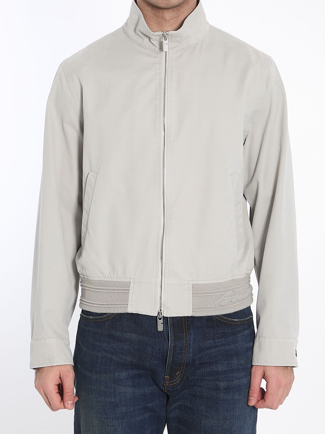 BURBERRY Men's Relaxed Fit Bomber Jacket with Logo - Size Large