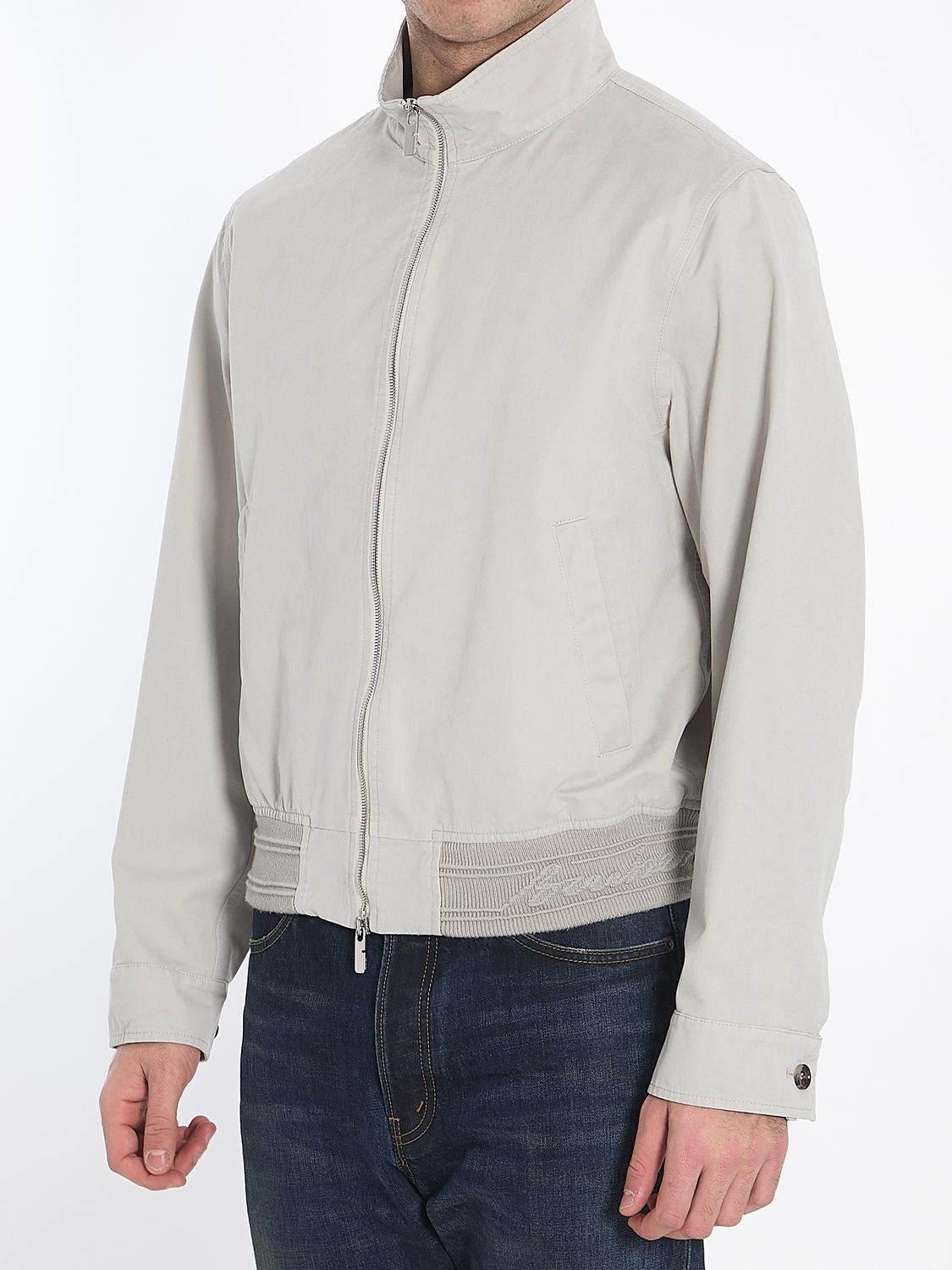 BURBERRY Men's Relaxed Fit Bomber Jacket with Logo - Size Large