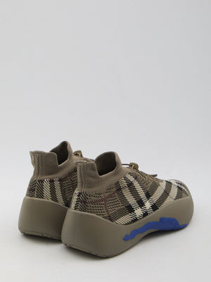 BURBERRY Checked Knit Neptune Sneaker for Men - SS25