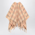 BURBERRY Check Pattern Wool and Cashmere Cape