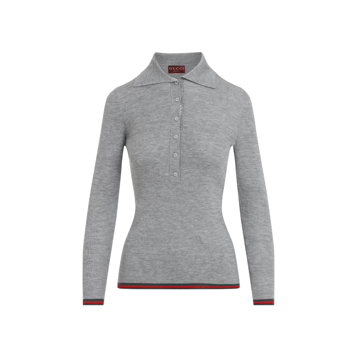 GUCCI Cashmere and Silk Polo Knit Top for Women