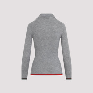 GUCCI Cashmere and Silk Polo Knit Top for Women