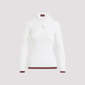 GUCCI Cashmere and Silk Polo Knit Top for Women