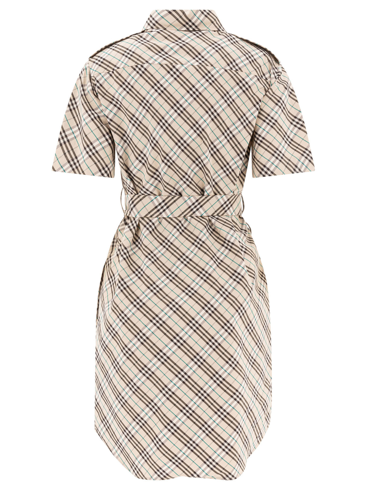 BURBERRY Mini Check Cotton Shirt Dress