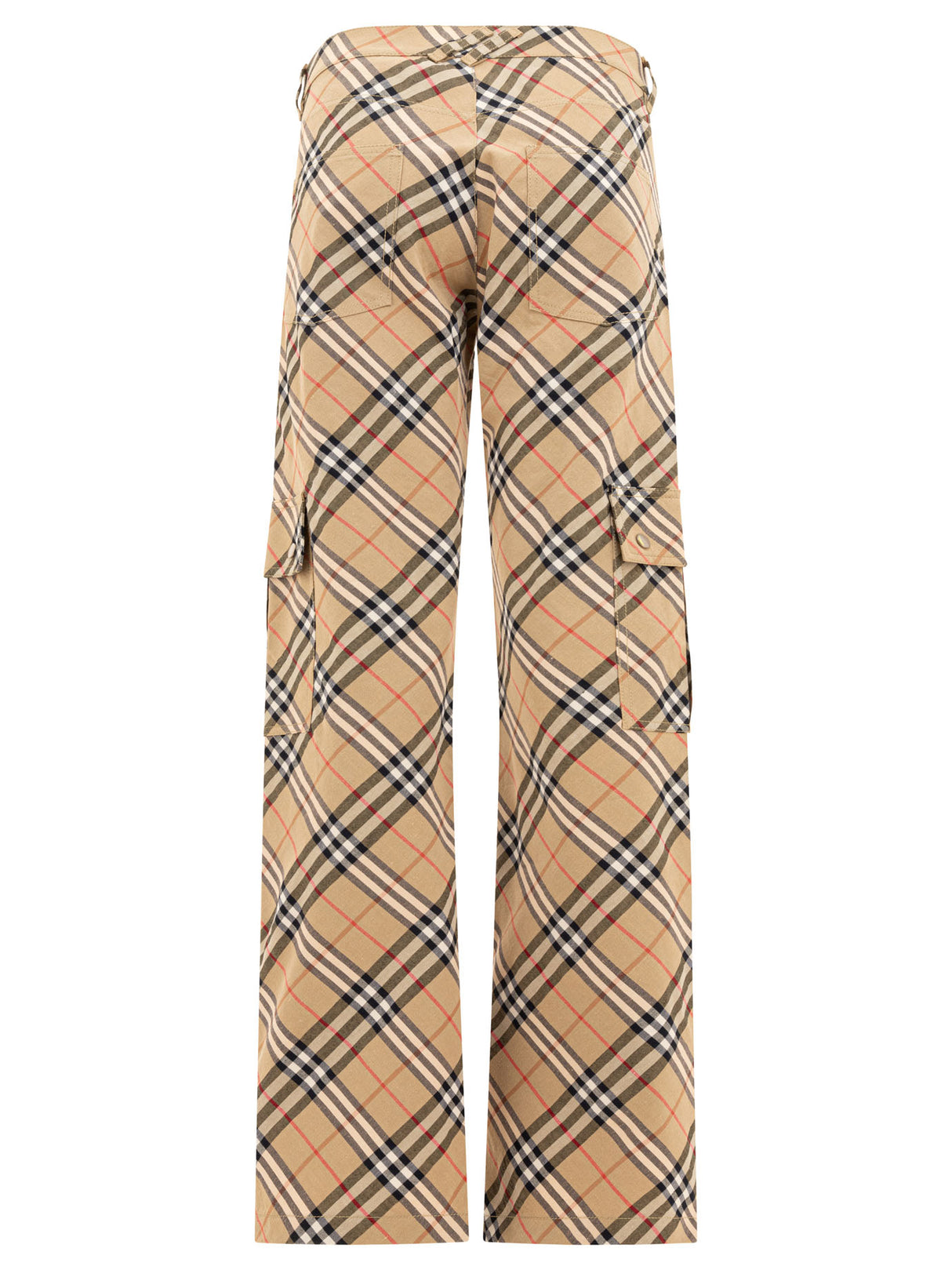 BURBERRY Checkered Design Straight Leg Cargo Pants for Women