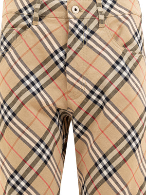 BURBERRY Checkered Design Straight Leg Cargo Pants for Women