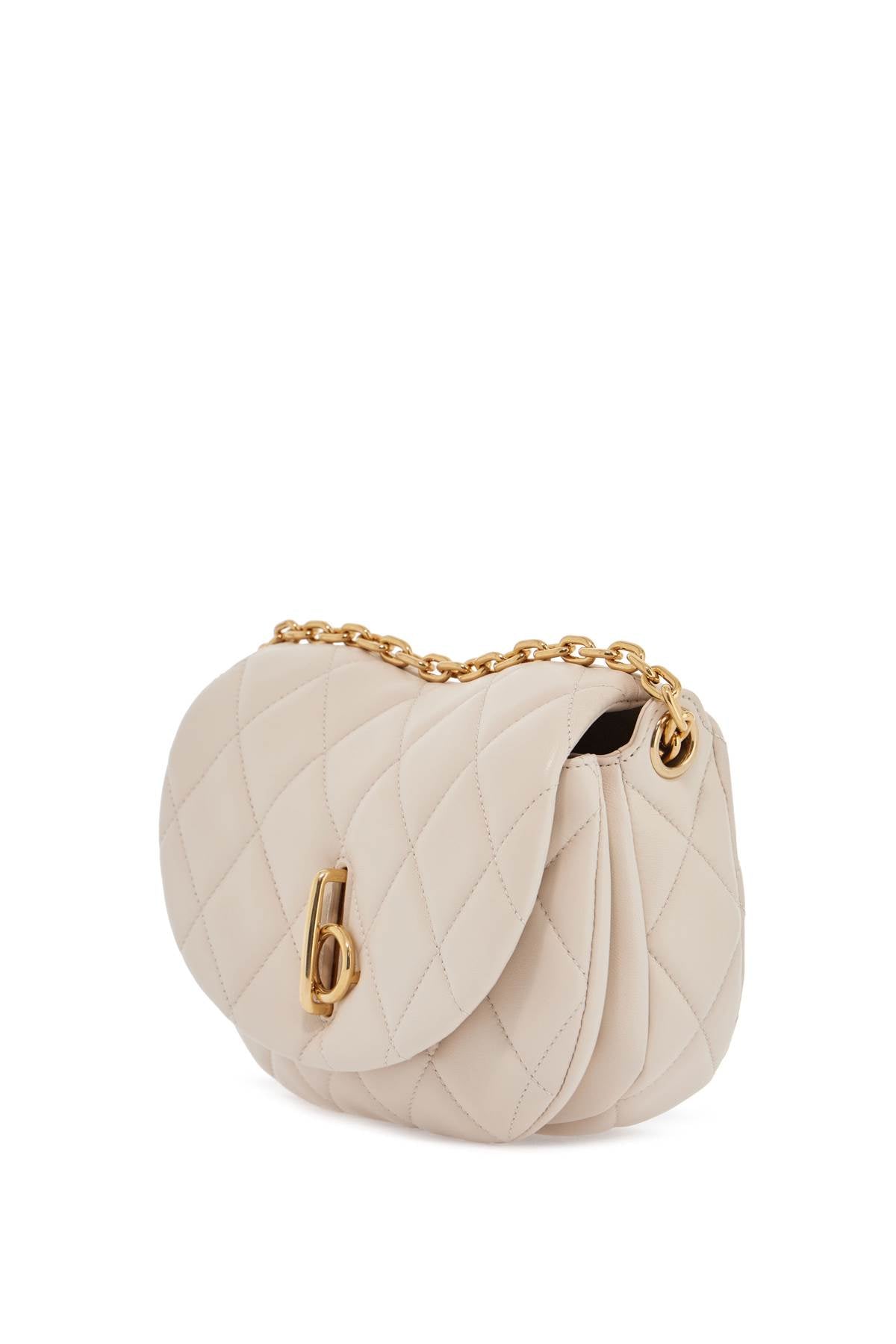 BURBERRY Mini Quilted Lambskin Handbag with Golden Chain