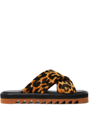 STELLA MCCARTNEY Leopard Print Open Toe Slip-On Sandals for Women