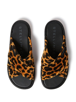 STELLA MCCARTNEY Leopard Print Open Toe Slip-On Sandals for Women